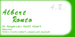 albert ronto business card